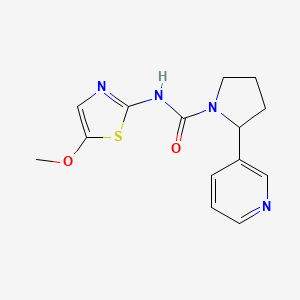 molecular formula C14H16N4O2S B6966005 N-(5-methoxy-1,3-thiazol-2-yl)-2-pyridin-3-ylpyrrolidine-1-carboxamide 