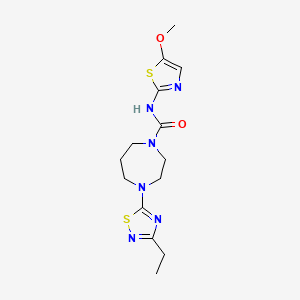 molecular formula C14H20N6O2S2 B6966013 4-(3-ethyl-1,2,4-thiadiazol-5-yl)-N-(5-methoxy-1,3-thiazol-2-yl)-1,4-diazepane-1-carboxamide 