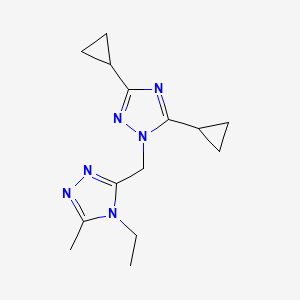 3,5-Dicyclopropyl-1-[(4-ethyl-5-methyl-1,2,4-triazol-3-yl)methyl]-1,2,4-triazole