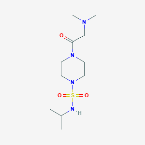 molecular formula C11H24N4O3S B6966056 4-[2-(dimethylamino)acetyl]-N-propan-2-ylpiperazine-1-sulfonamide 