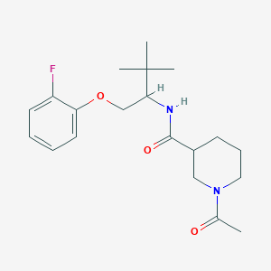 molecular formula C20H29FN2O3 B6966072 1-acetyl-N-[1-(2-fluorophenoxy)-3,3-dimethylbutan-2-yl]piperidine-3-carboxamide 