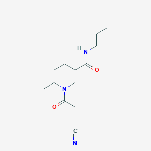 N-butyl-1-(3-cyano-3-methylbutanoyl)-6-methylpiperidine-3-carboxamide