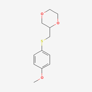 molecular formula C12H16O3S B6966088 2-[(4-Methoxyphenyl)sulfanylmethyl]-1,4-dioxane 