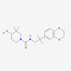 molecular formula C20H30N2O4 B6966121 N-[2-(2,3-dihydro-1,4-benzodioxin-6-yl)-2-methylpropyl]-4-hydroxy-3,3-dimethylpiperidine-1-carboxamide 