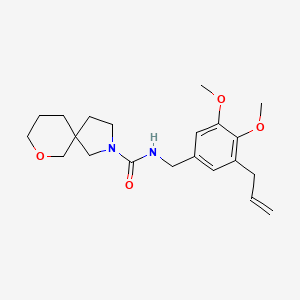 molecular formula C21H30N2O4 B6966124 N-[(3,4-dimethoxy-5-prop-2-enylphenyl)methyl]-7-oxa-2-azaspiro[4.5]decane-2-carboxamide 