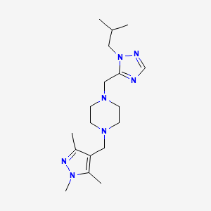 1-[[2-(2-Methylpropyl)-1,2,4-triazol-3-yl]methyl]-4-[(1,3,5-trimethylpyrazol-4-yl)methyl]piperazine