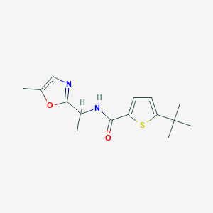 molecular formula C15H20N2O2S B6966230 5-tert-butyl-N-[1-(5-methyl-1,3-oxazol-2-yl)ethyl]thiophene-2-carboxamide 