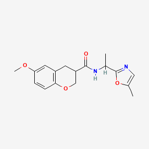 molecular formula C17H20N2O4 B6966238 6-methoxy-N-[1-(5-methyl-1,3-oxazol-2-yl)ethyl]-3,4-dihydro-2H-chromene-3-carboxamide 