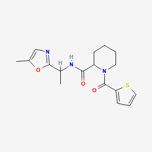 N-[1-(5-methyl-1,3-oxazol-2-yl)ethyl]-1-(thiophene-2-carbonyl)piperidine-2-carboxamide