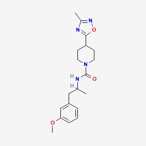 molecular formula C19H26N4O3 B6966259 N-[1-(3-methoxyphenyl)propan-2-yl]-4-(3-methyl-1,2,4-oxadiazol-5-yl)piperidine-1-carboxamide 