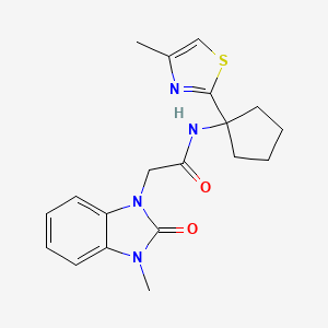 molecular formula C19H22N4O2S B6966280 2-(3-methyl-2-oxobenzimidazol-1-yl)-N-[1-(4-methyl-1,3-thiazol-2-yl)cyclopentyl]acetamide 