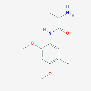 molecular formula C11H15FN2O3 B6966295 2-amino-N-(5-fluoro-2,4-dimethoxyphenyl)propanamide 