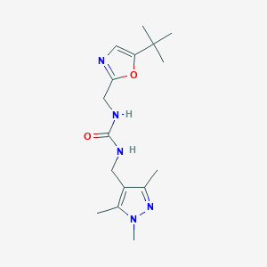 1-[(5-Tert-butyl-1,3-oxazol-2-yl)methyl]-3-[(1,3,5-trimethylpyrazol-4-yl)methyl]urea