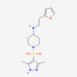 1-[(3,5-dimethyl-1H-pyrazol-4-yl)sulfonyl]-N-[2-(furan-2-yl)ethyl]piperidin-4-amine