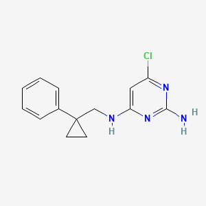 molecular formula C14H15ClN4 B6966315 6-chloro-4-N-[(1-phenylcyclopropyl)methyl]pyrimidine-2,4-diamine 