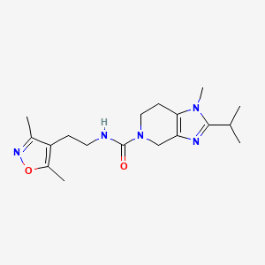 N-[2-(3,5-dimethyl-1,2-oxazol-4-yl)ethyl]-1-methyl-2-propan-2-yl-6,7-dihydro-4H-imidazo[4,5-c]pyridine-5-carboxamide