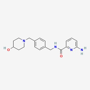 6-amino-N-[[4-[(4-hydroxypiperidin-1-yl)methyl]phenyl]methyl]pyridine-2-carboxamide