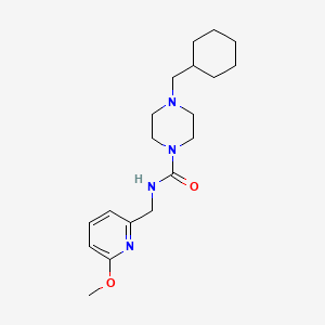 4-(cyclohexylmethyl)-N-[(6-methoxypyridin-2-yl)methyl]piperazine-1-carboxamide