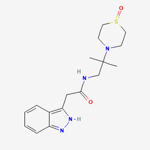 molecular formula C17H24N4O2S B6966384 2-(2H-indazol-3-yl)-N-[2-methyl-2-(1-oxo-1,4-thiazinan-4-yl)propyl]acetamide 