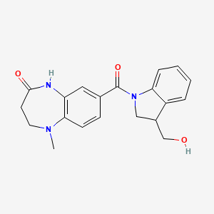 molecular formula C20H21N3O3 B6966421 7-[3-(hydroxymethyl)-2,3-dihydroindole-1-carbonyl]-1-methyl-3,5-dihydro-2H-1,5-benzodiazepin-4-one 