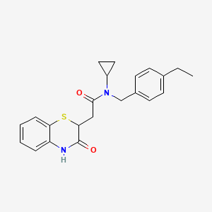 N-cyclopropyl-N-[(4-ethylphenyl)methyl]-2-(3-oxo-4H-1,4-benzothiazin-2-yl)acetamide