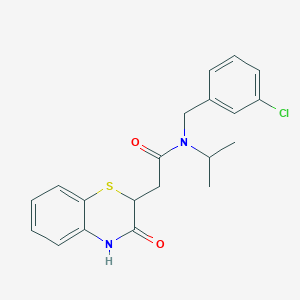 N-[(3-chlorophenyl)methyl]-2-(3-oxo-4H-1,4-benzothiazin-2-yl)-N-propan-2-ylacetamide