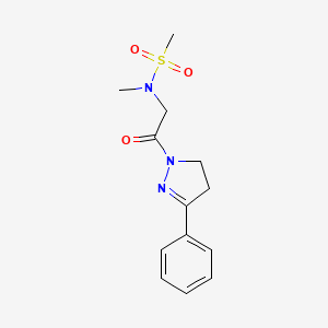 N-methyl-N-[2-oxo-2-(5-phenyl-3,4-dihydropyrazol-2-yl)ethyl]methanesulfonamide