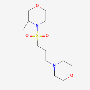 molecular formula C13H26N2O4S B6966445 3,3-Dimethyl-4-(3-morpholin-4-ylpropylsulfonyl)morpholine 