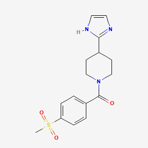 molecular formula C16H19N3O3S B6966465 [4-(1H-imidazol-2-yl)piperidin-1-yl]-(4-methylsulfonylphenyl)methanone 