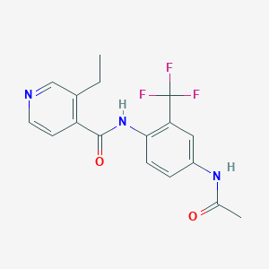 molecular formula C17H16F3N3O2 B6966484 N-[4-acetamido-2-(trifluoromethyl)phenyl]-3-ethylpyridine-4-carboxamide 