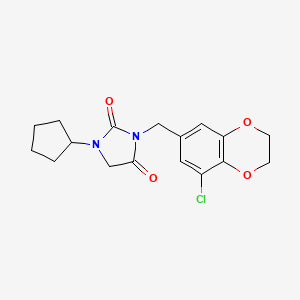 3-[(5-Chloro-2,3-dihydro-1,4-benzodioxin-7-yl)methyl]-1-cyclopentylimidazolidine-2,4-dione