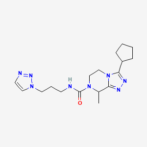 3-cyclopentyl-8-methyl-N-[3-(triazol-1-yl)propyl]-6,8-dihydro-5H-[1,2,4]triazolo[4,3-a]pyrazine-7-carboxamide