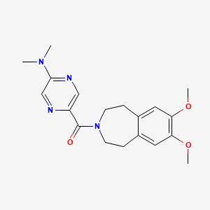 molecular formula C19H24N4O3 B6966581 (7,8-Dimethoxy-1,2,4,5-tetrahydro-3-benzazepin-3-yl)-[5-(dimethylamino)pyrazin-2-yl]methanone 