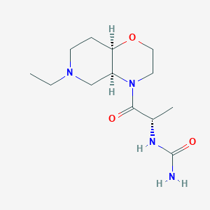 molecular formula C13H24N4O3 B6966588 [(2S)-1-[(4aS,8aR)-6-ethyl-3,4a,5,7,8,8a-hexahydro-2H-pyrido[4,3-b][1,4]oxazin-4-yl]-1-oxopropan-2-yl]urea 