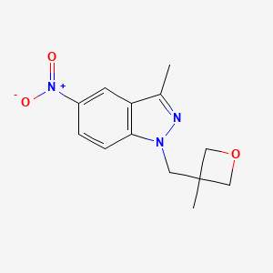 molecular formula C13H15N3O3 B6966601 3-Methyl-1-[(3-methyloxetan-3-yl)methyl]-5-nitroindazole 