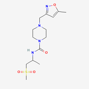 molecular formula C14H24N4O4S B6966619 4-[(5-methyl-1,2-oxazol-3-yl)methyl]-N-(1-methylsulfonylpropan-2-yl)piperazine-1-carboxamide 