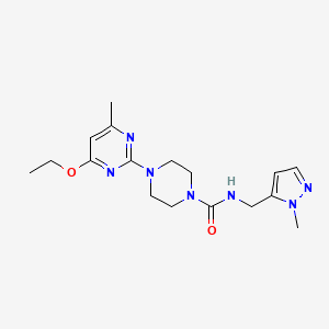 molecular formula C17H25N7O2 B6966627 4-(4-ethoxy-6-methylpyrimidin-2-yl)-N-[(2-methylpyrazol-3-yl)methyl]piperazine-1-carboxamide 