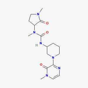 molecular formula C17H26N6O3 B6966633 1-Methyl-3-[1-(4-methyl-3-oxopyrazin-2-yl)piperidin-3-yl]-1-(1-methyl-2-oxopyrrolidin-3-yl)urea 