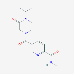 molecular formula C15H20N4O3 B6966659 N-methyl-5-(3-oxo-4-propan-2-ylpiperazine-1-carbonyl)pyridine-2-carboxamide 