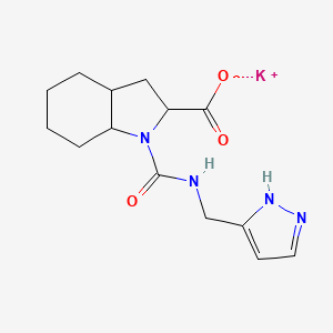 potassium;1-(1H-pyrazol-5-ylmethylcarbamoyl)-2,3,3a,4,5,6,7,7a-octahydroindole-2-carboxylate