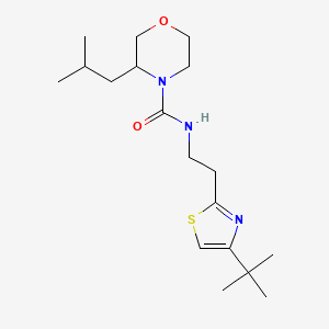 molecular formula C18H31N3O2S B6966688 N-[2-(4-tert-butyl-1,3-thiazol-2-yl)ethyl]-3-(2-methylpropyl)morpholine-4-carboxamide 