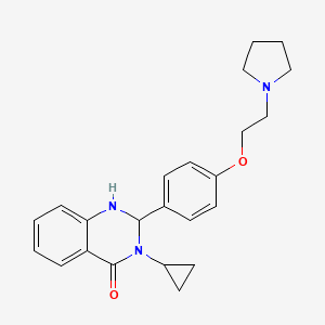 molecular formula C23H27N3O2 B6966697 3-Cyclopropyl-2-[4-(2-pyrrolidin-1-ylethoxy)phenyl]-1,2-dihydroquinazolin-4-one 