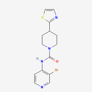 molecular formula C14H15BrN4OS B6966736 N-(3-bromopyridin-4-yl)-4-(1,3-thiazol-2-yl)piperidine-1-carboxamide 