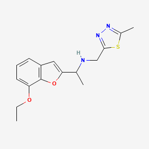 molecular formula C16H19N3O2S B6966745 1-(7-ethoxy-1-benzofuran-2-yl)-N-[(5-methyl-1,3,4-thiadiazol-2-yl)methyl]ethanamine 