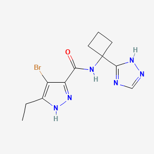 4-bromo-5-ethyl-N-[1-(1H-1,2,4-triazol-5-yl)cyclobutyl]-1H-pyrazole-3-carboxamide