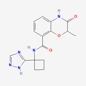 2-methyl-3-oxo-N-[1-(1H-1,2,4-triazol-5-yl)cyclobutyl]-4H-1,4-benzoxazine-8-carboxamide