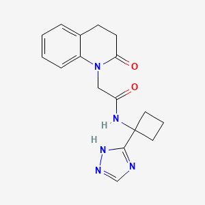 molecular formula C17H19N5O2 B6966775 2-(2-oxo-3,4-dihydroquinolin-1-yl)-N-[1-(1H-1,2,4-triazol-5-yl)cyclobutyl]acetamide 