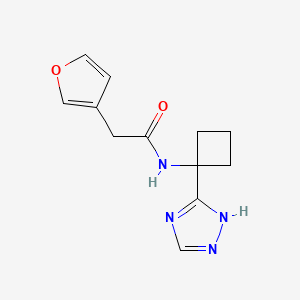 molecular formula C12H14N4O2 B6966779 2-(furan-3-yl)-N-[1-(1H-1,2,4-triazol-5-yl)cyclobutyl]acetamide 