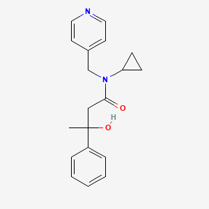 molecular formula C19H22N2O2 B6966793 N-cyclopropyl-3-hydroxy-3-phenyl-N-(pyridin-4-ylmethyl)butanamide 