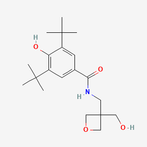 molecular formula C20H31NO4 B6966798 3,5-ditert-butyl-4-hydroxy-N-[[3-(hydroxymethyl)oxetan-3-yl]methyl]benzamide 